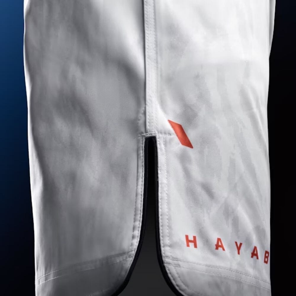 Hayabusa Apex 3/4 Thigh Fight Shorts Ash White MMA Shorts Hayabusa