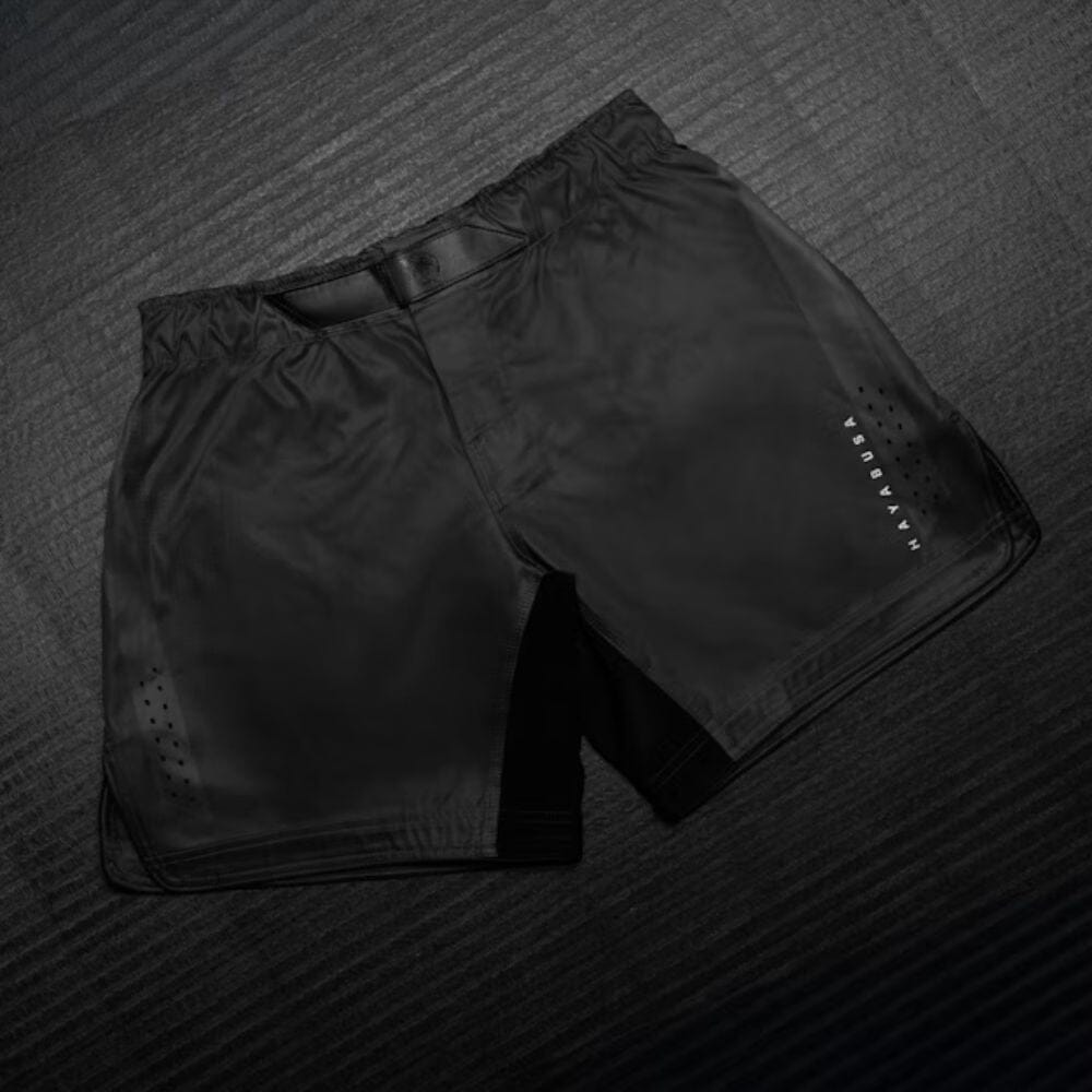 Hayabusa Core Mid Thigh Fight Shorts Black MMA Shorts Hayabusa