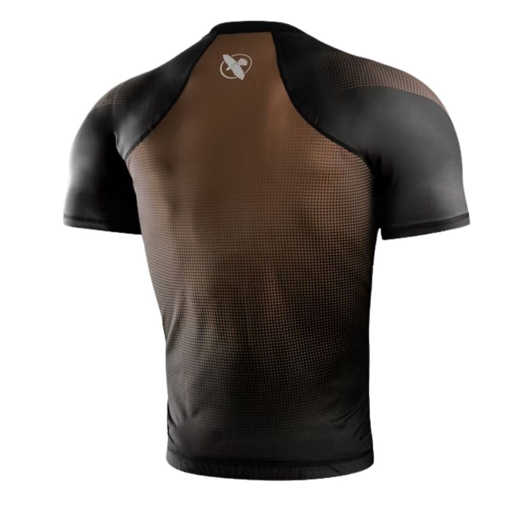 Hayabusa Pro Ranked Short Sleeve Rashguard Brown Rashguards Hayabusa