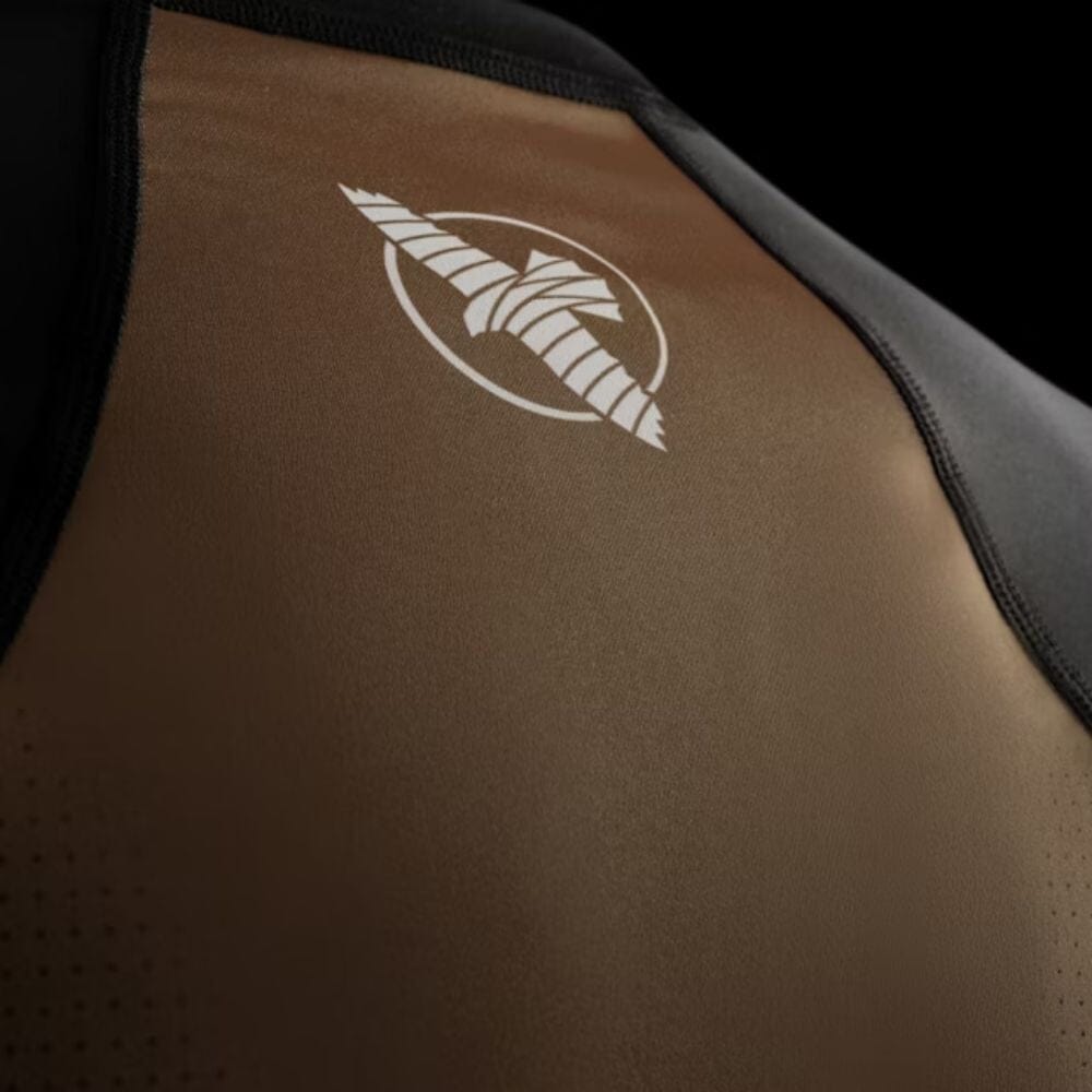 Hayabusa Pro Ranked Short Sleeve Rashguard Brown Rashguards Hayabusa