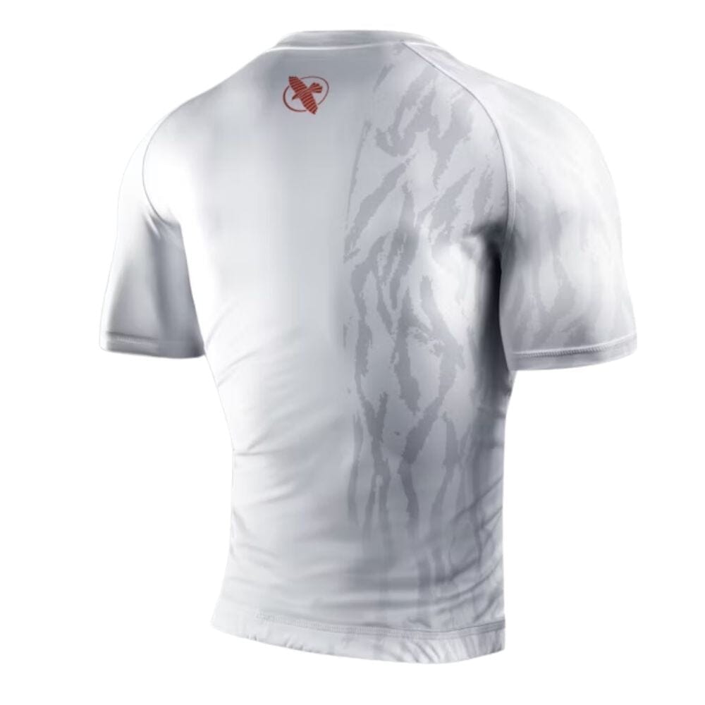 Hayabusa Apex Short Sleeve Rashguard Ash White Rashguards Hayabusa