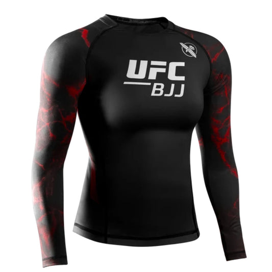 Hayabusa UFC BJJ Womens Long Sleeve Rashguard Black/Red
