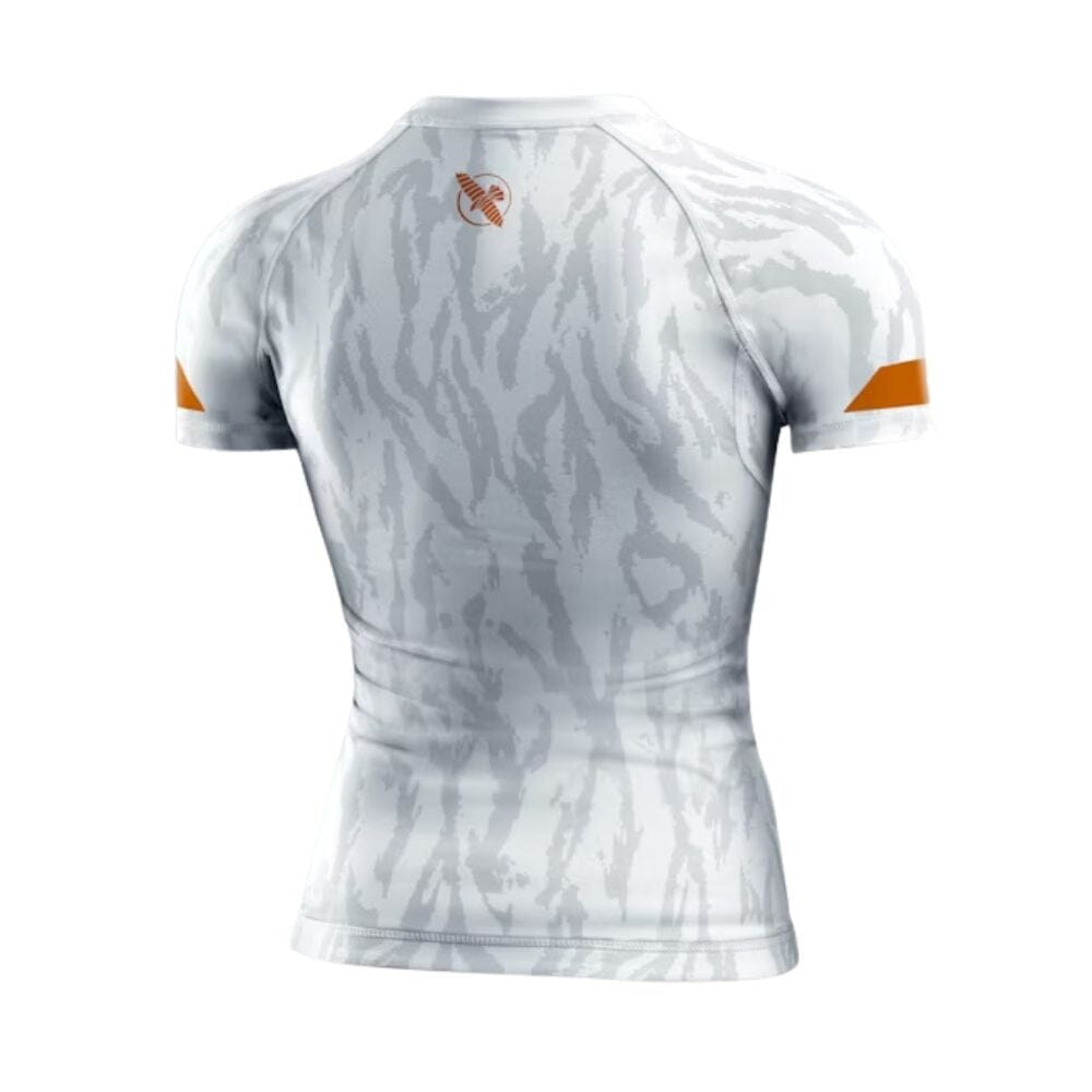 Hayabusa Womens Apex Short Sleeve Rashguard Ash White Rashguards Hayabusa