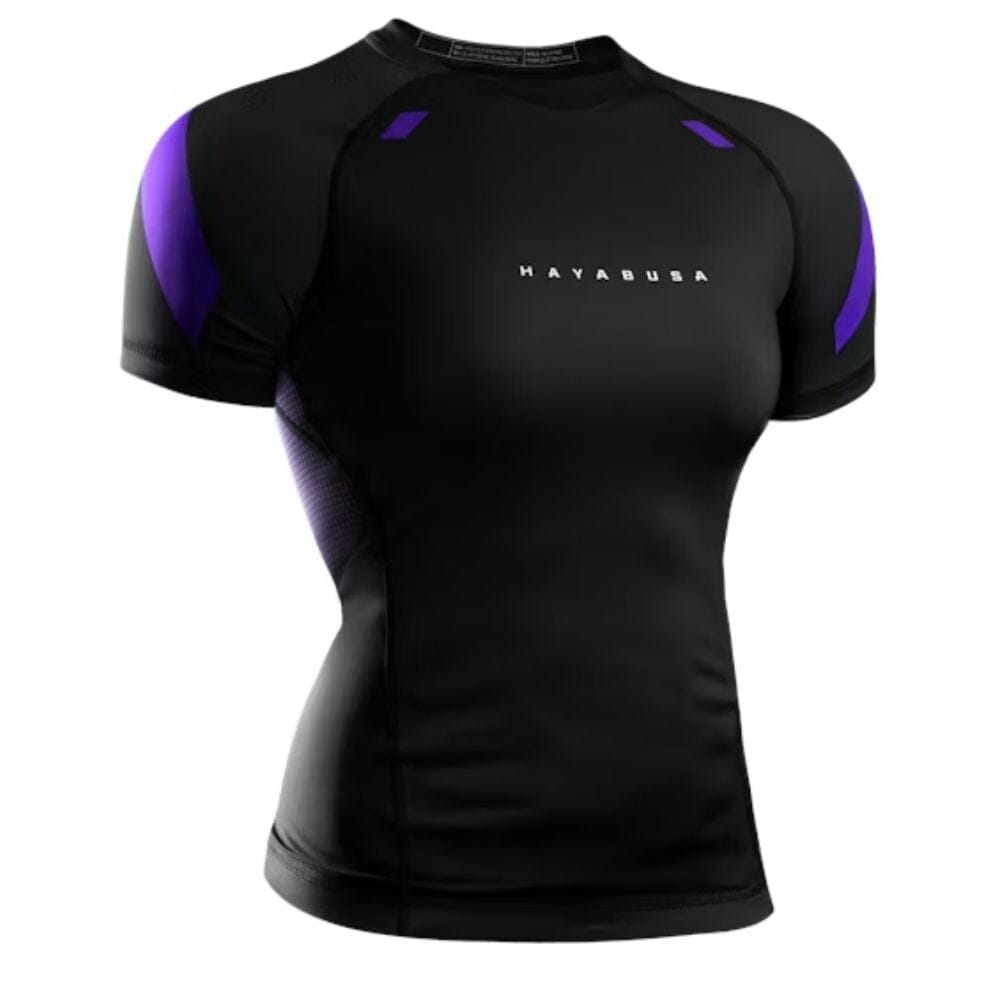 Hayabusa Womens Pro Ranked Short Sleeve Rashguard Purple Rashguards Hayabusa Purple X Small