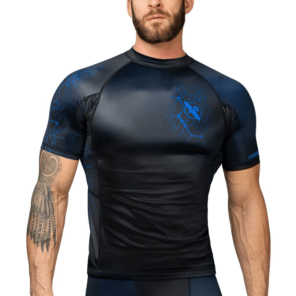 Hayabusa Geo Short Sleeve Rashguard Rashguards Hayabusa Blue Small