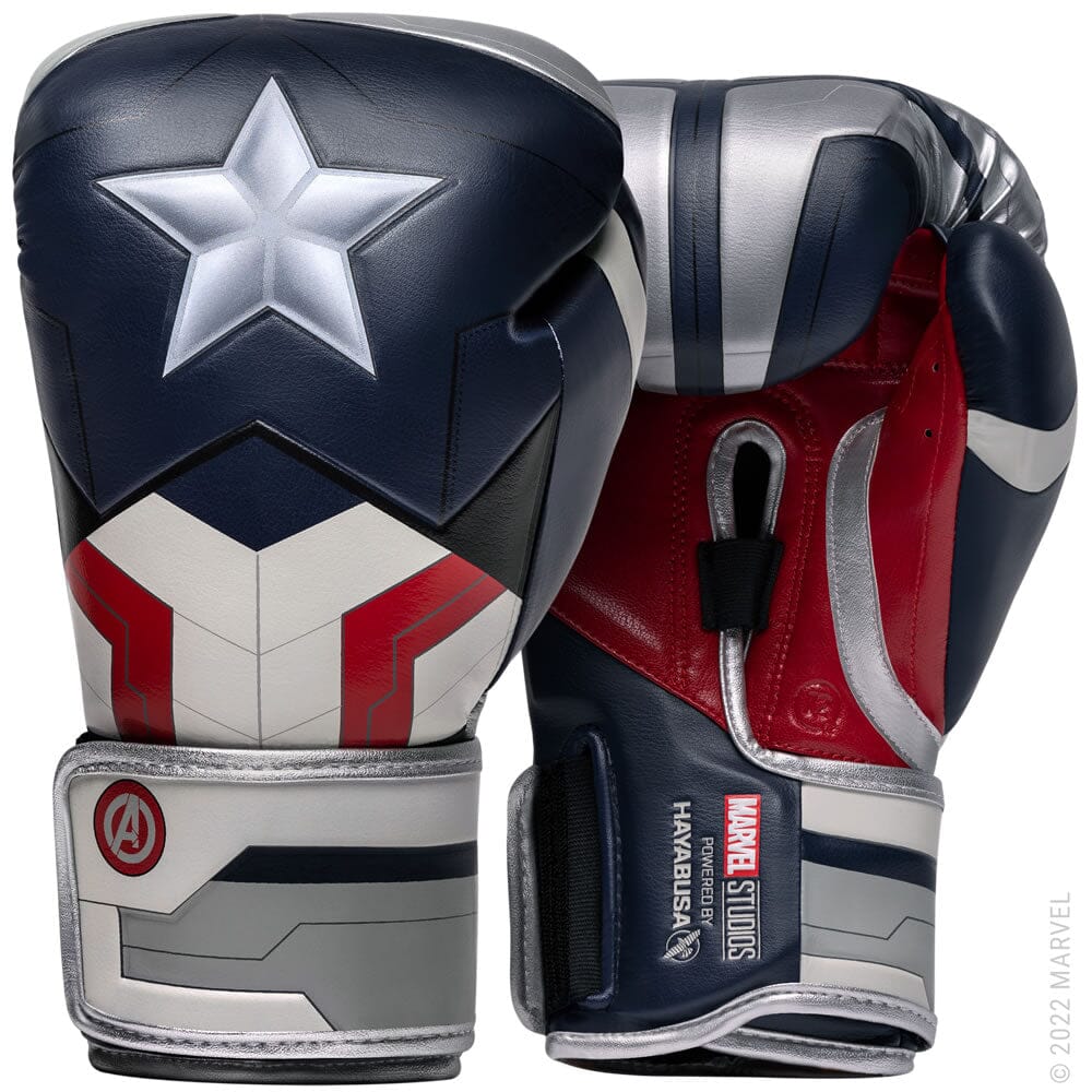 Hayabusa Marvel Captain America (Sam Wilson) Boxing Gloves Boxing Gloves Hayabusa Silver/Blue 12oz