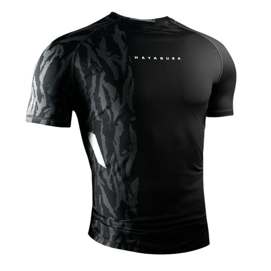 Hayabusa Apex Short Sleeve Rashguard Carbon Black Rashguards Hayabusa