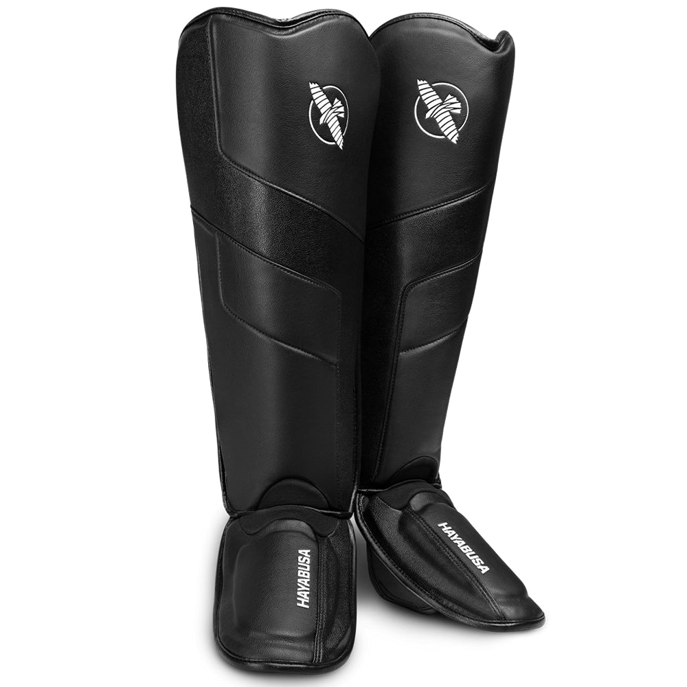Hayabusa T3 Full-Back Shin Guards Black/Black