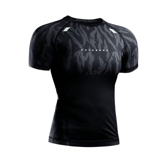 Hayabusa Womens Apex Short Sleeve Rashguard Carbon Black Rashguards Hayabusa