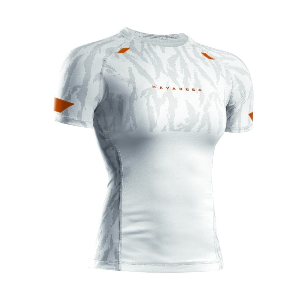 Hayabusa Womens Apex Short Sleeve Rashguard Ash White Rashguards Hayabusa