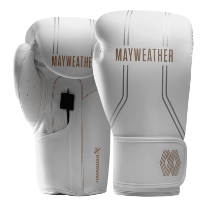 Hayabusa x Mayweather Contender Boxing Gloves Boxing Gloves Hayabusa White/Gold 12oz 