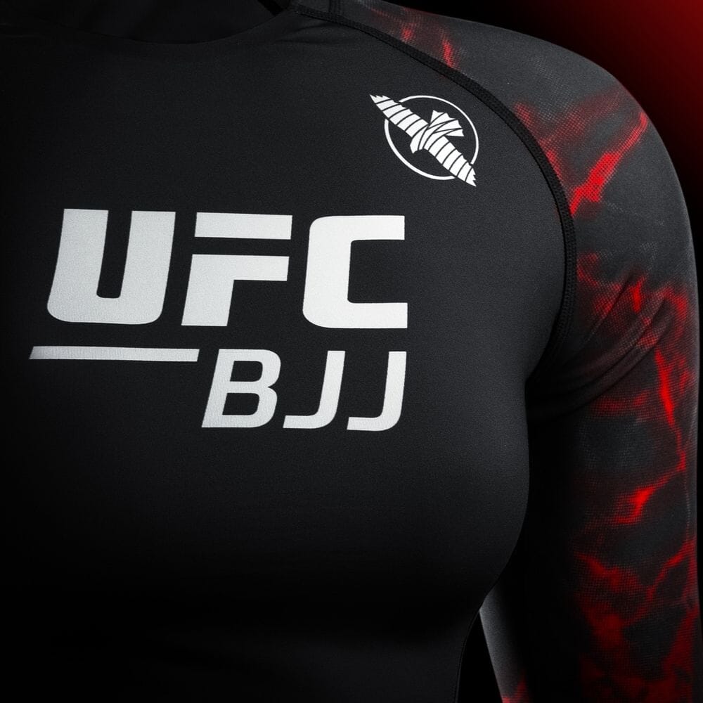 Hayabusa UFC BJJ Womens Long Sleeve Rashguard Black/Red