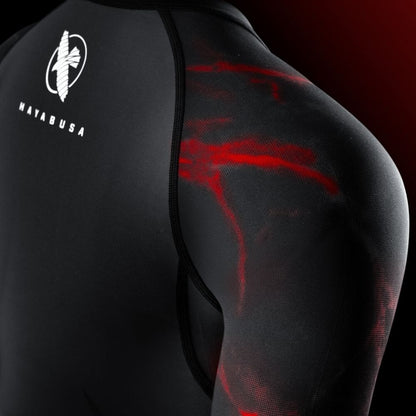 Hayabusa UFC BJJ Womens Long Sleeve Rashguard Black/Red