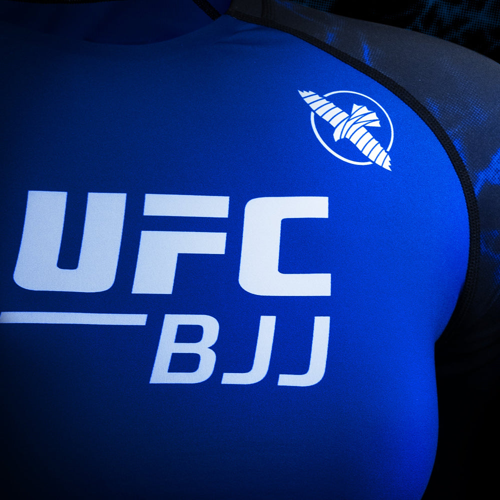 Hayabusa UFC BJJ Womens Short Sleeve Rashguard Black/Blue