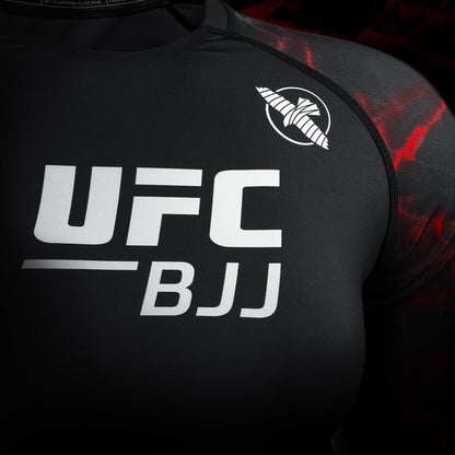 Hayabusa UFC BJJ Womens Short Sleeve Rashguard Black/Red