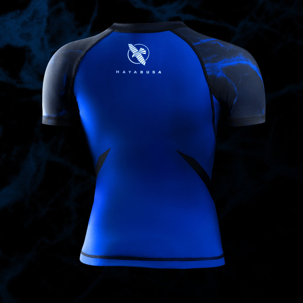 Hayabusa UFC BJJ Womens Short Sleeve Rashguard Black/Blue