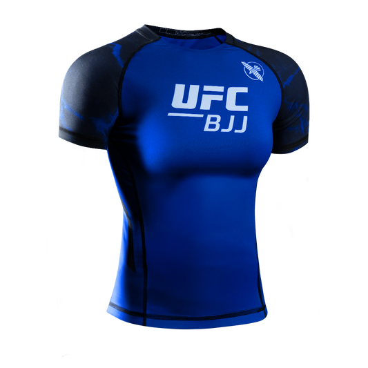 Hayabusa UFC BJJ Womens Short Sleeve Rashguard Black/Blue