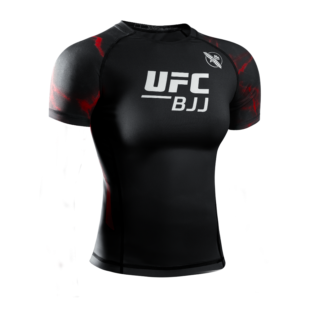 Hayabusa UFC BJJ Womens Short Sleeve Rashguard Black/Red