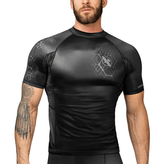 Hayabusa Geo Short Sleeve Rashguard Grey Front