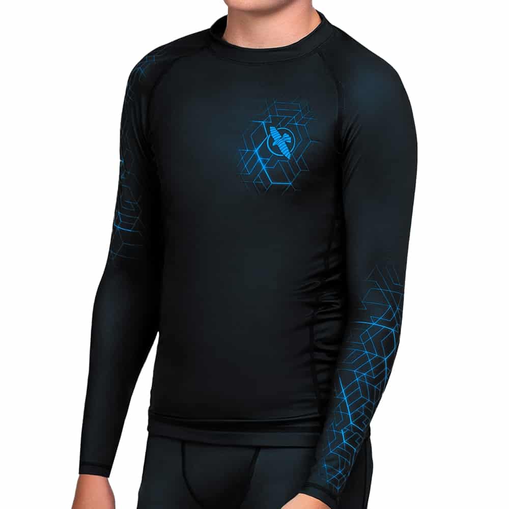 Hayabusa Geo Youth Long Sleeve Rashguard Rashguards Hayabusa Blue Small 