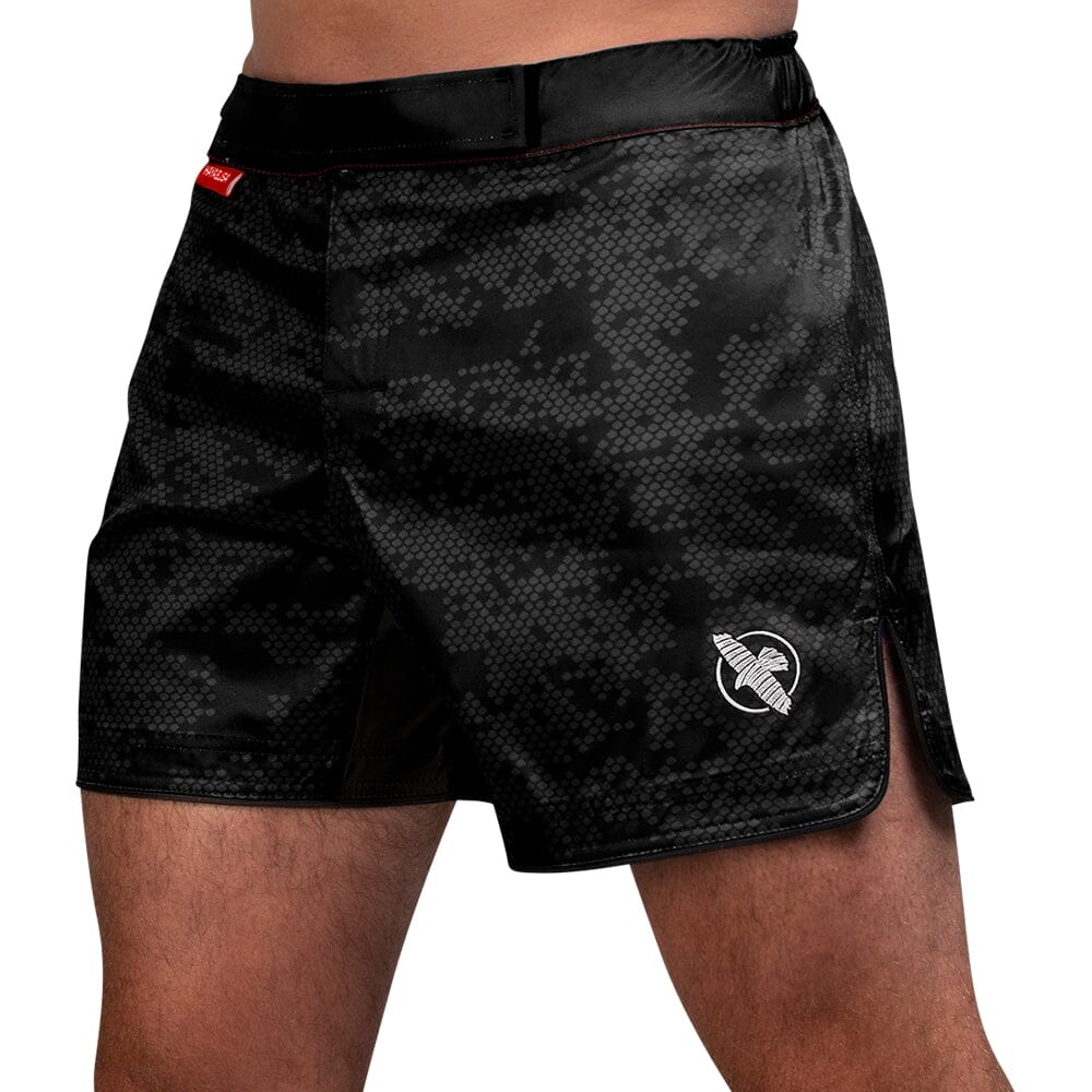 Hayabusa Hexagon Mid-Thigh Fight Shorts MMA Shorts Hayabusa Black Small 