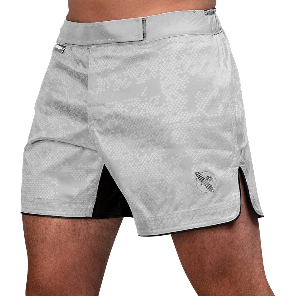 Hayabusa Hexagon Mid-Thigh Fight Shorts MMA Shorts Hayabusa White Small 