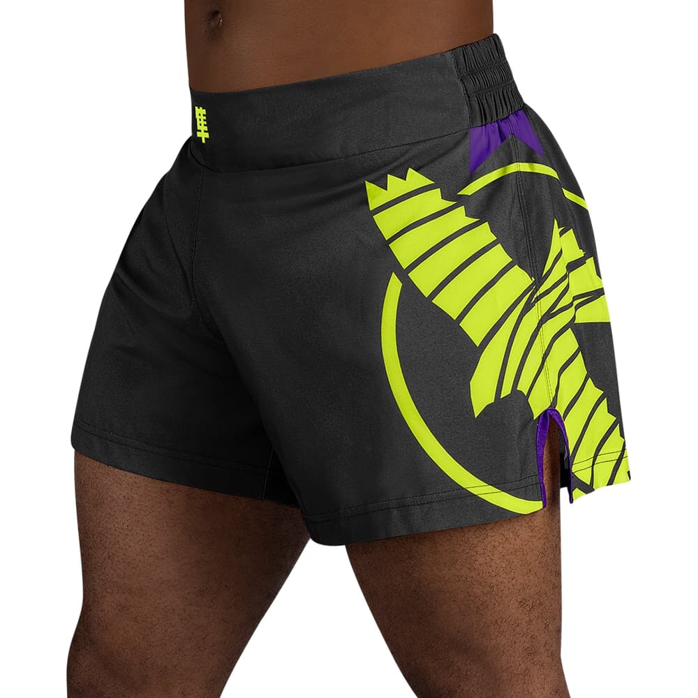 Hayabusa Icon Kickboxing Shorts MMA Shorts Hayabusa Black/Neon Small 