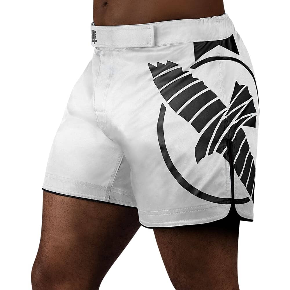 Hayabusa Icon Mid-Thigh Fight Shorts MMA Shorts Hayabusa White/Black Small 