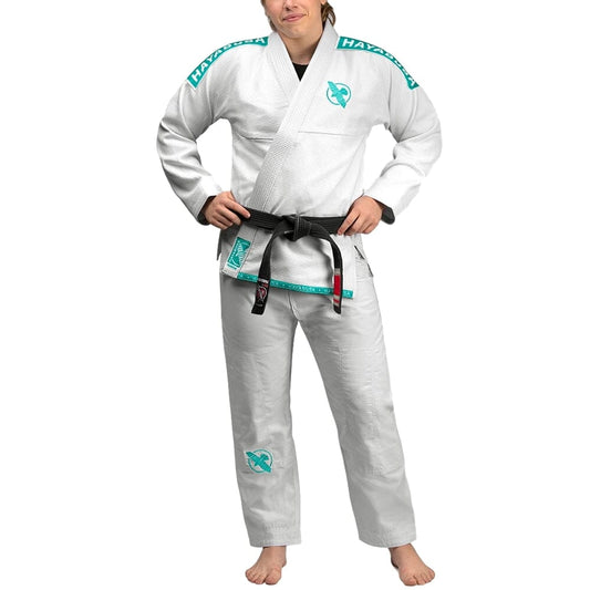 Hayabusa Lightweight Jiu Jitsu Gi BJJ Gi Men Hayabusa White/Teal A0 