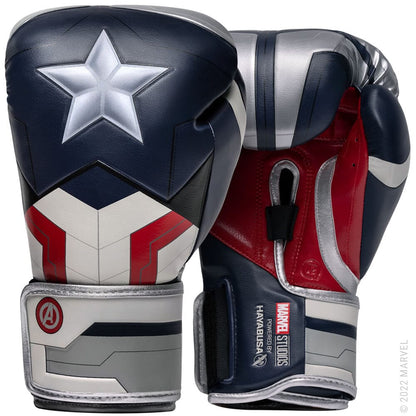 Hayabusa Marvel Captain America (Sam Wilson) Boxing Gloves Boxing Gloves Hayabusa Silver/Blue 12oz 