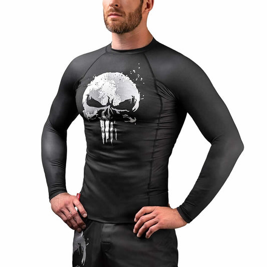 Hayabusa Marvel The Punisher Long Sleeve Rashguard Rashguards Hayabusa Black Small 