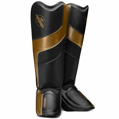 Hayabusa T3 Full-Back Shin Guards Shin Guards Hayabusa Black/Gold Small 