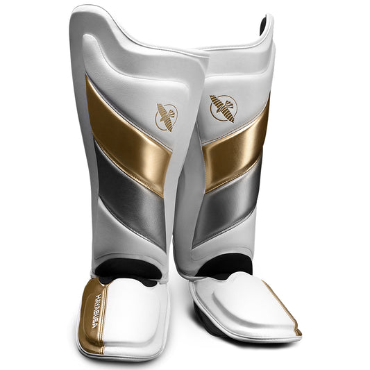 Hayabusa T3 Striking Shin Guards White/Gold