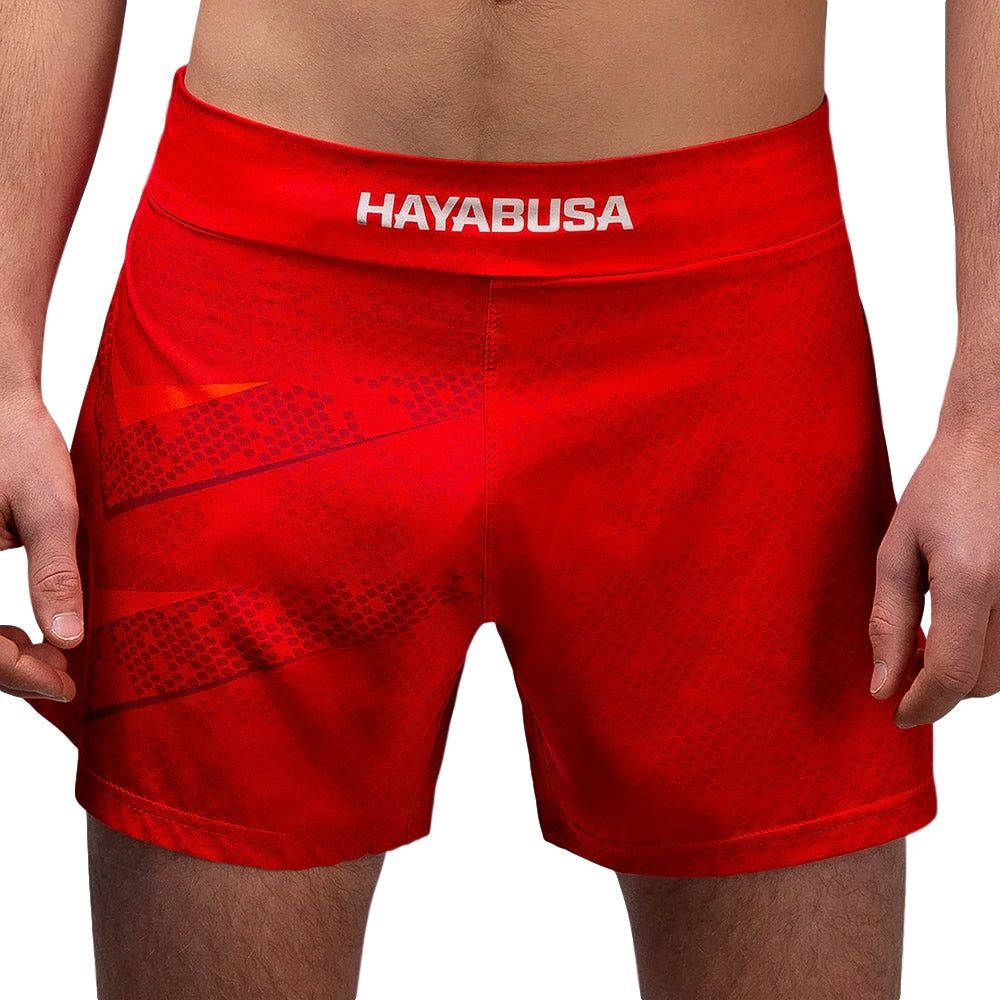 Hayabusa Arrow Kickboxing Shorts Red Front