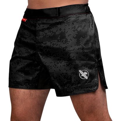 Hayabusa Hexagon Mid-Thigh Fight Shorts Black Left Side
