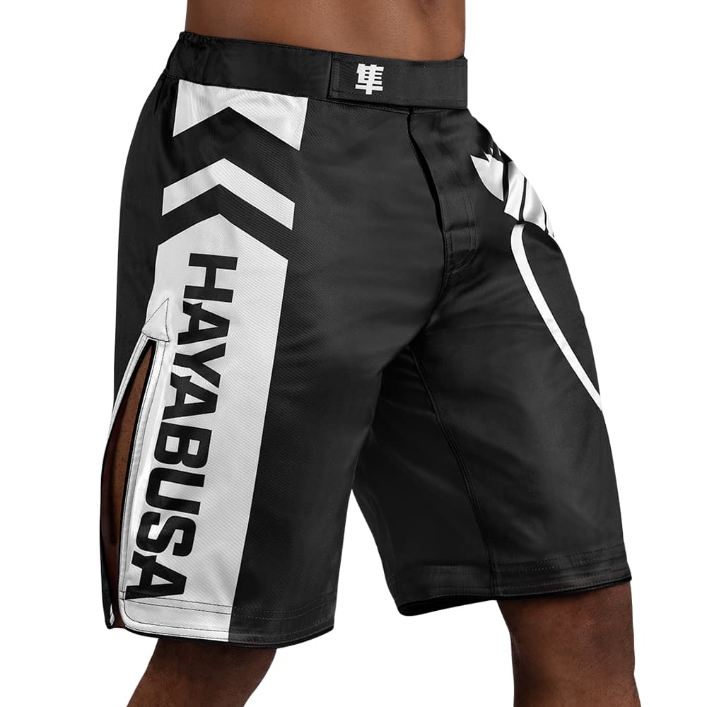 Hayabusa Icon Fight Shorts Black/White Side