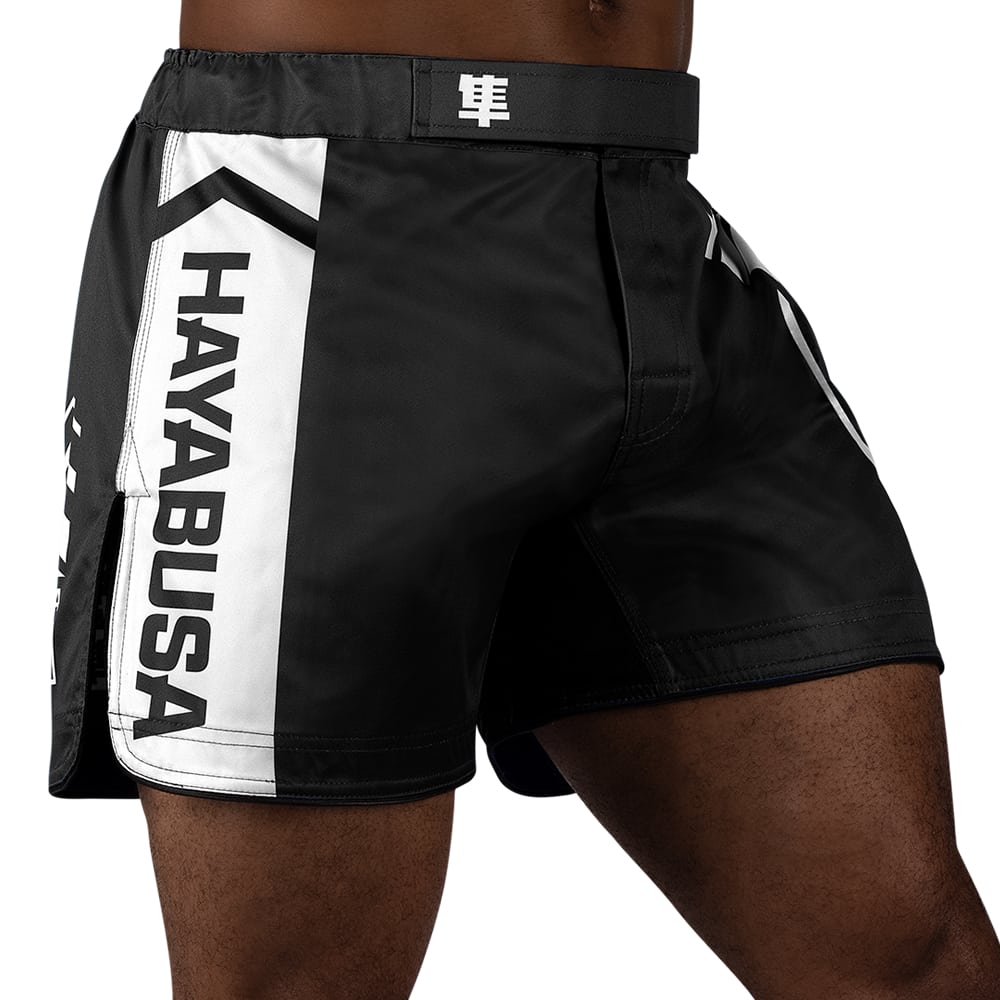 Hayabusa Icon Mid-Thigh Fight Shorts Black/White Side