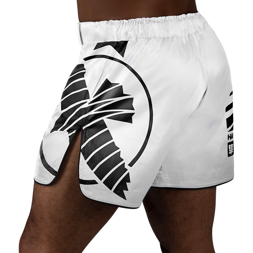 Hayabusa Icon Mid-Thigh Fight Shorts White/Black Back