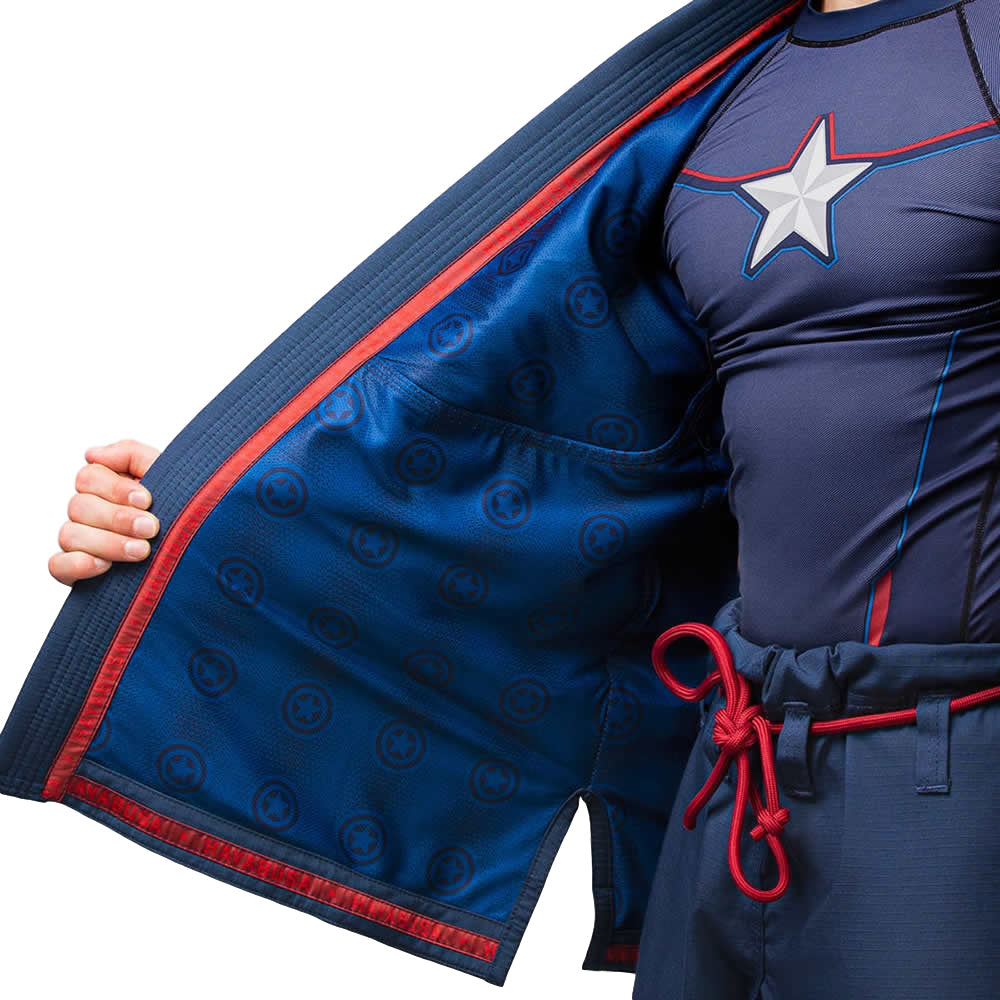 Hayabusa Marvel Captain America Jiu Jitsu Gi Jacket Inner