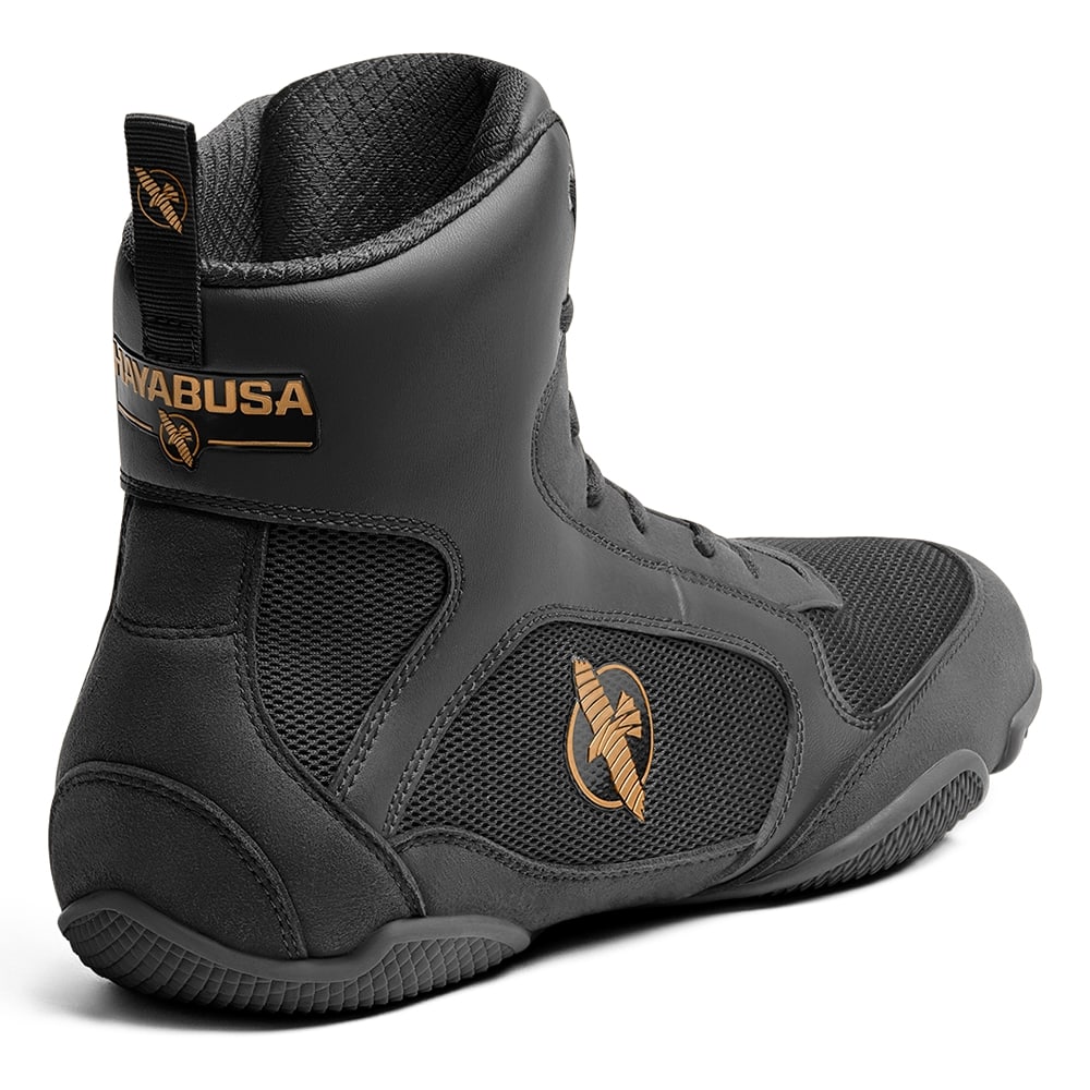 Hayabusa Pro Boxing Shoes Black Front Angle