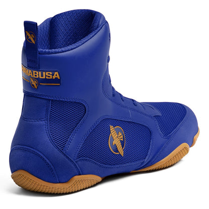 Hayabusa Pro Boxing Shoes Blue Front Angle