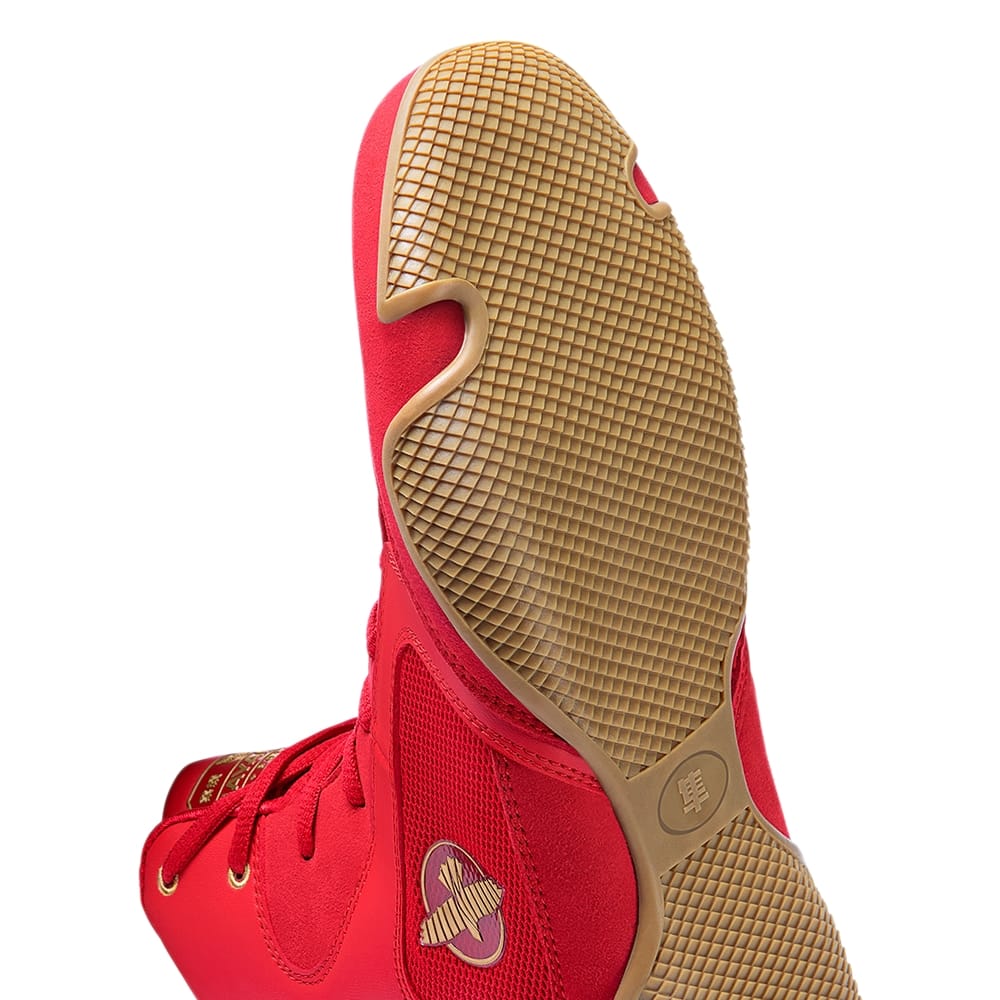 Hayabusa Pro Boxing Shoes Red Sole Grooves