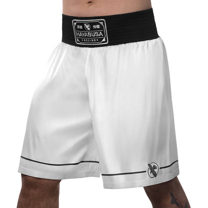 Hayabusa Pro Boxing Shorts White Left Side