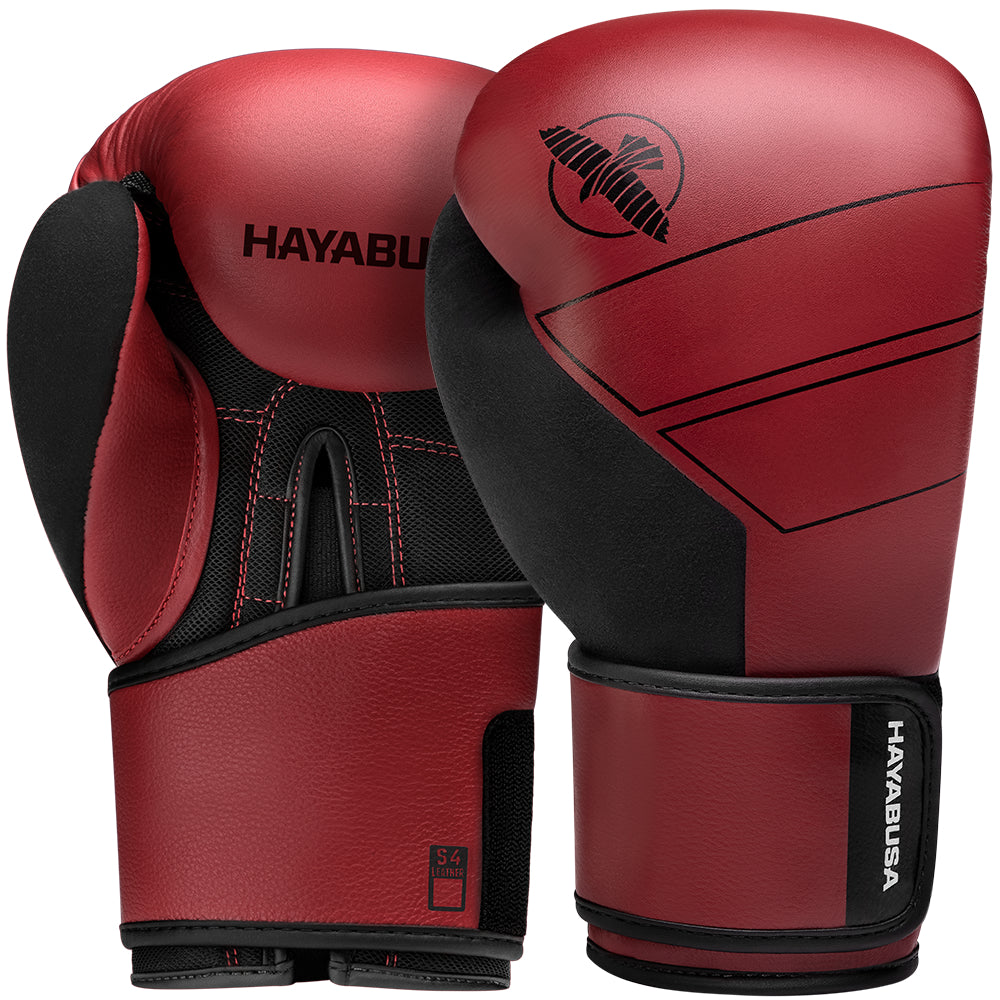 Hayabusa S4 Leather Boxing Gloves Red