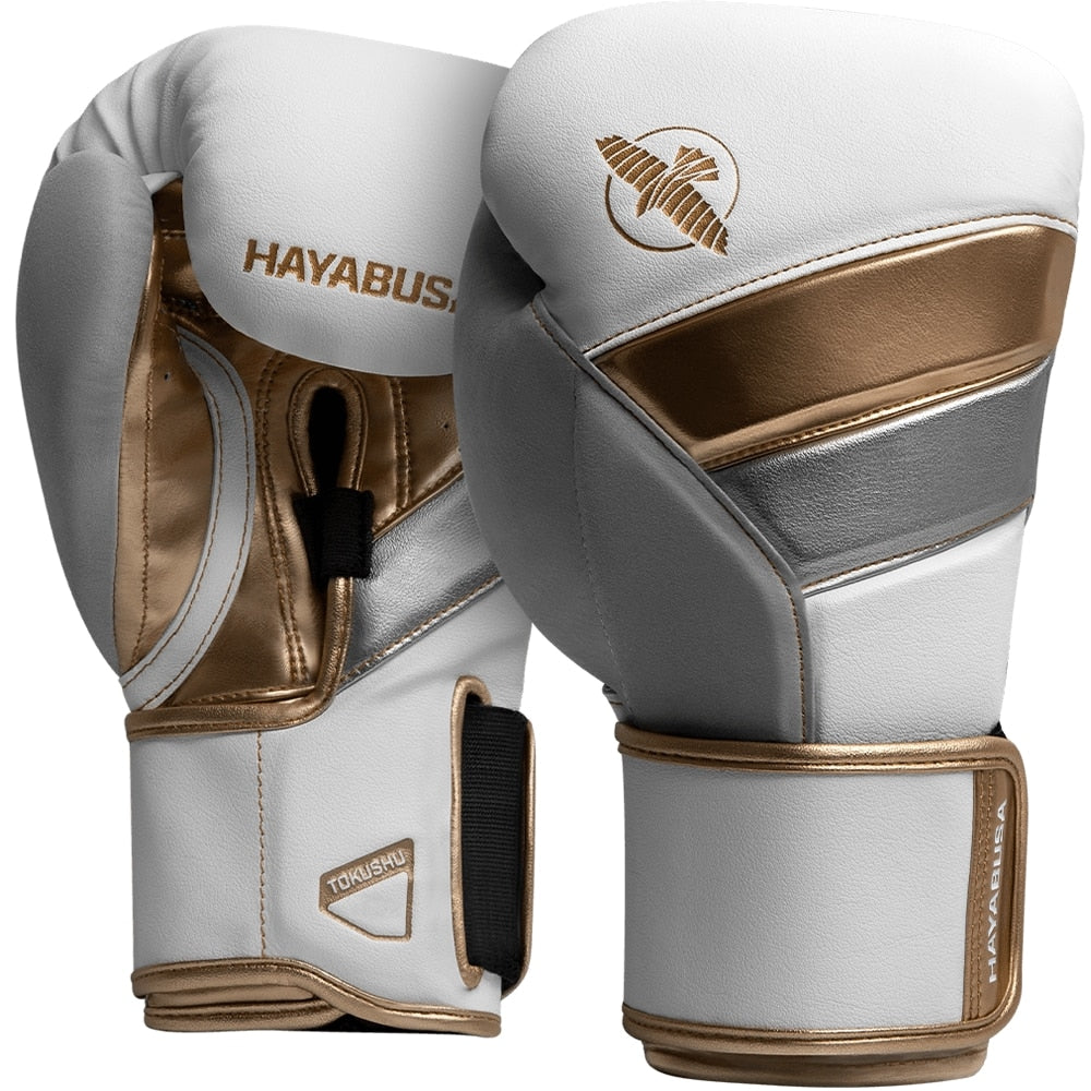 Hayabusa T3 18oz Boxing Gloves White/Gold