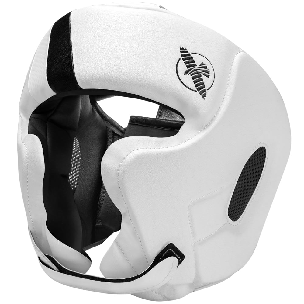 Hayabusa T3 Chinless Boxing Headgear White/White Side